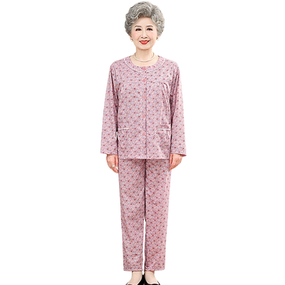 奶奶春秋薄款家居服睡衣夏空调服