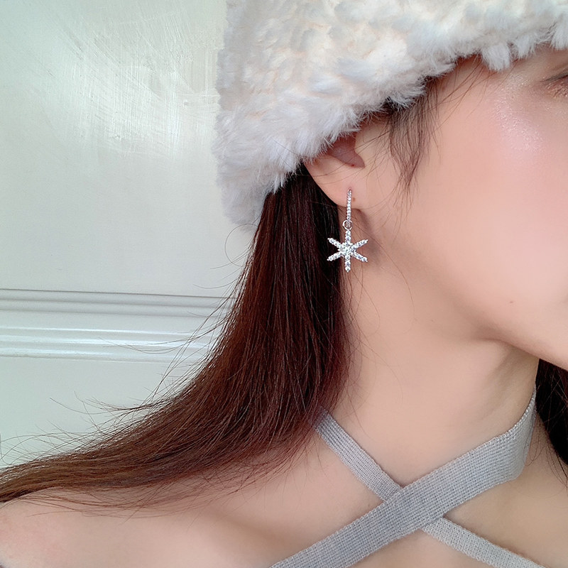 nyunyu雪花项链同款潮颈链耳钉