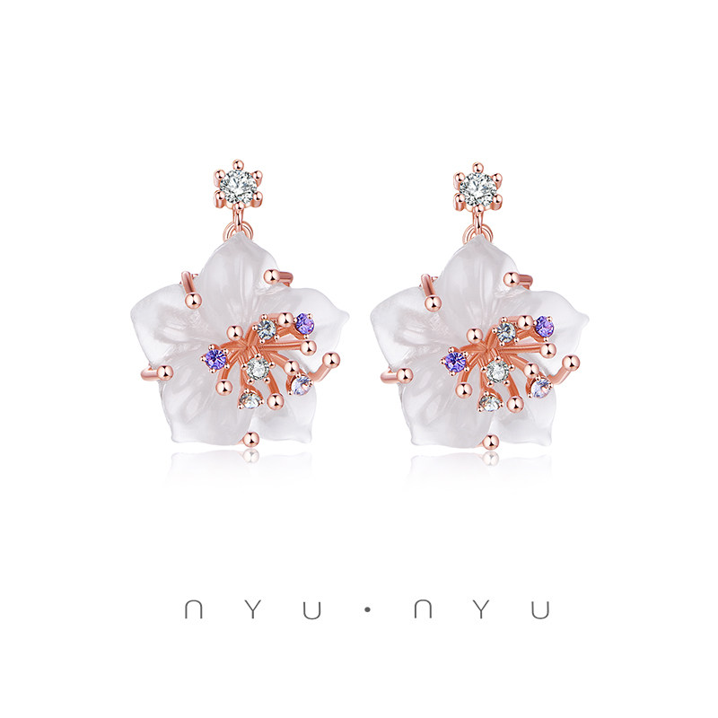 NYU·NYU樱花花朵耳环耳饰气质网红耳环nyunyu2021年新款潮