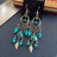 Retro Ancient Earrings Bohemian Jewelry Silver Goddess Ski