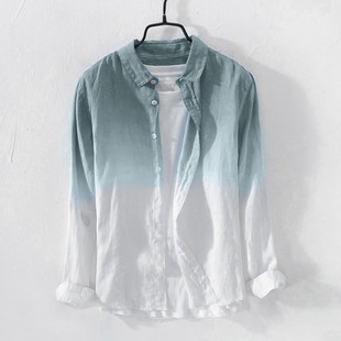 Breathable NEW Lapel Thin Autumn Mens Shirt