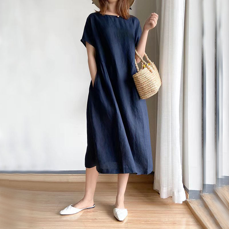 胖mm大码连衣裙女women summer loose dress fashion dresses 4XL图片