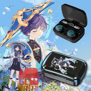 散兵无线蓝牙耳机数显充电舱游戏周边动漫男女同学生情侣来图定制