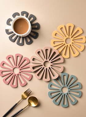 花朵隔热垫创意硅胶餐桌防烫垫家用防滑碗盘垫防热碟子垫菜垫锅垫