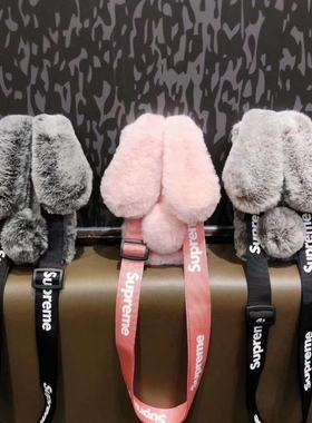 秋冬毛绒兔子findx9适用OPPOfindx7手机壳findx8pro女款斜跨findx6毛茸绒findx5防摔斜跨全包a5个性冬季fx8s+