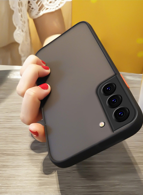潮牌简约适用三星S23手机壳S25ultra套S24+镜头全包s25edge防摔s21fe黑色耐脏磨砂S23Ultra肤感s24fe软边款
