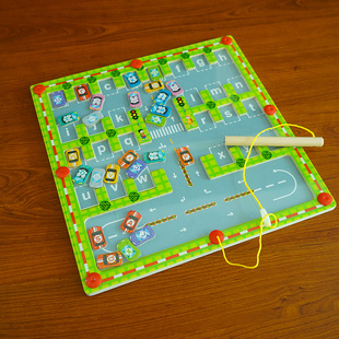 大小写字母配对认知记忆背诵表磁性运笔迷宫玩具儿童早教学习教具