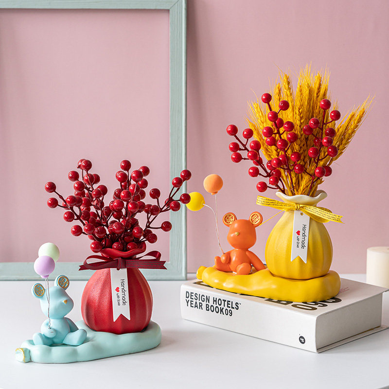 黄金麦穗干花大麦花束装饰招财小麦冬青果插花桌面花瓶装饰品摆件,鲜花速递/花卉仿真/绿植园艺,花瓶,淘宝优惠券,粉丝福利购,淘宝优惠卷