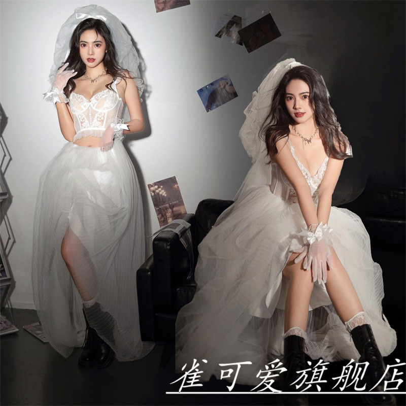 影楼超仙法式晚礼服裙女2024新款主持人生日走秀轻婚纱小拖尾公主