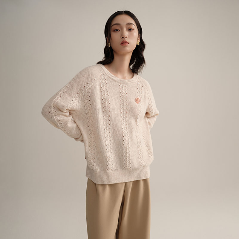 leyn羊毛圆领老钱风上衣松弛感