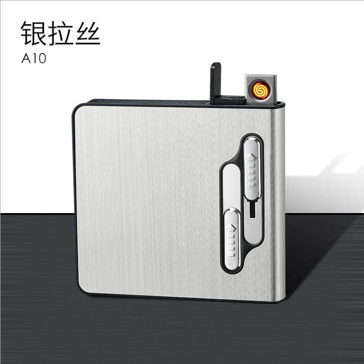 HDA10钨丝点烟器USB充电打火机20支装自动弹烟烟盒打火机 跨境品,收纳整理,打火机收纳盒/袋/柜,淘宝优惠券,粉丝福利购,淘宝优惠卷