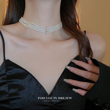 2024新款 多层叠戴珍珠项链女款 气质配饰 轻奢高级感颈链独特个性