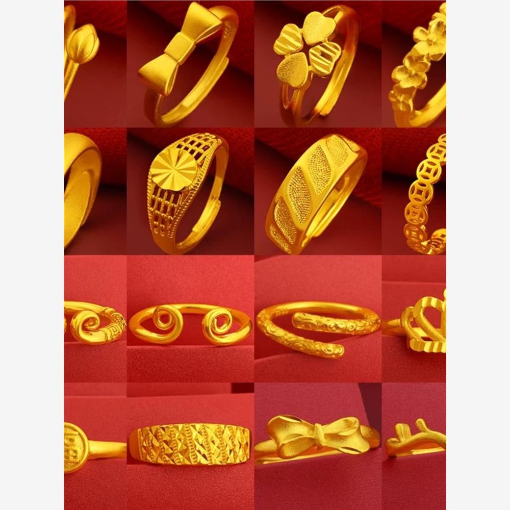 古法戒指女仿真黄金色久