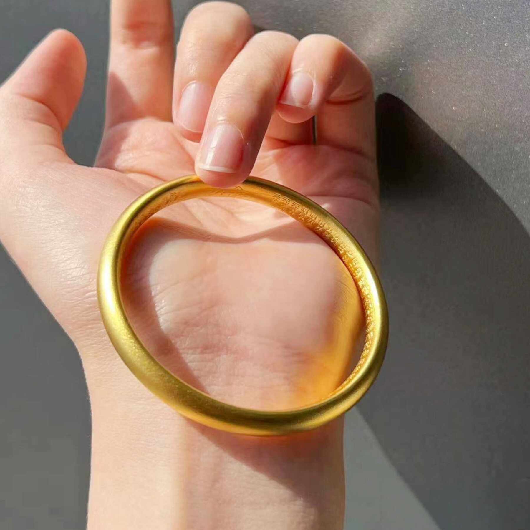 古法传承越南沙金手镯女款手环实心彷真黄金不褪色内刻999素圈女