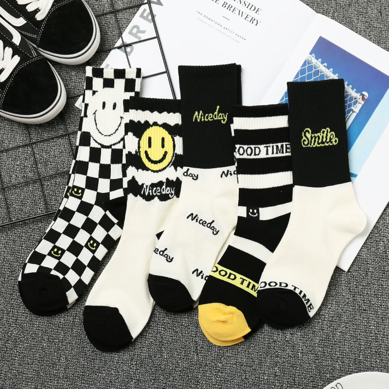 长筒潮流棉笑脸韩风外穿