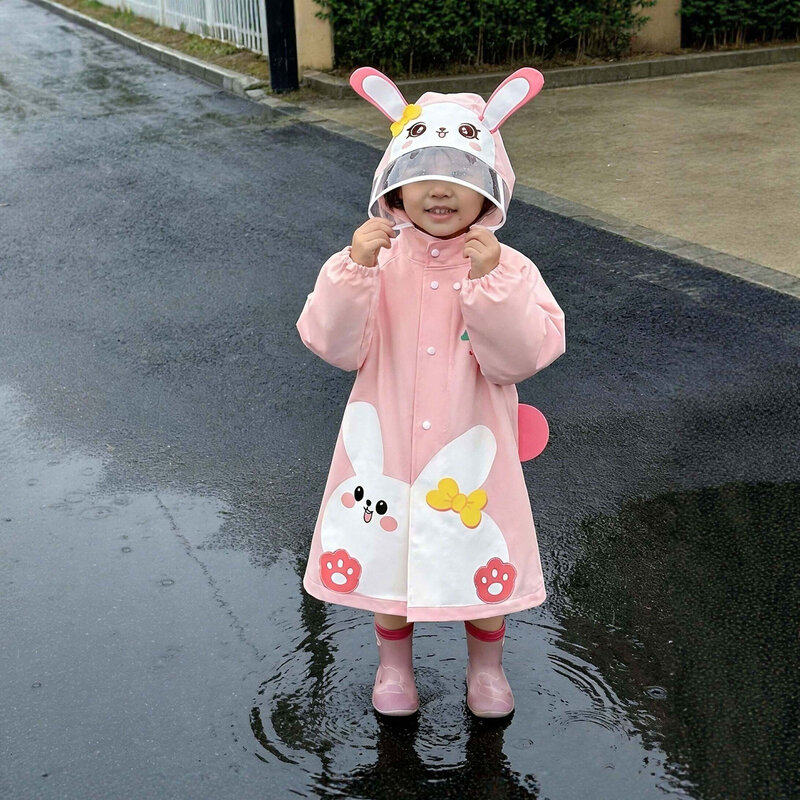 小兔子儿童雨衣宝宝雨披幼儿园男孩女孩单人全身小学生上学防雨