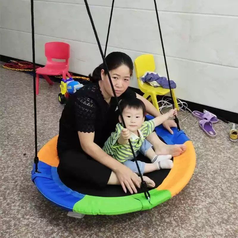 儿童摇篮椅吊椅室内鸟巢圆盘秋千哄娃摇摇椅宝宝圆形悬挂躺椅