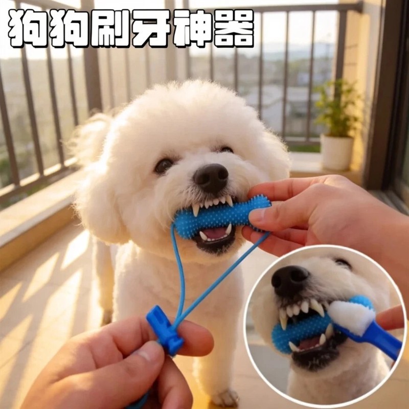 狗狗刷牙辅助器口腔清洁磨牙棒宠物洁牙玩具磨牙耐磨防吞安全