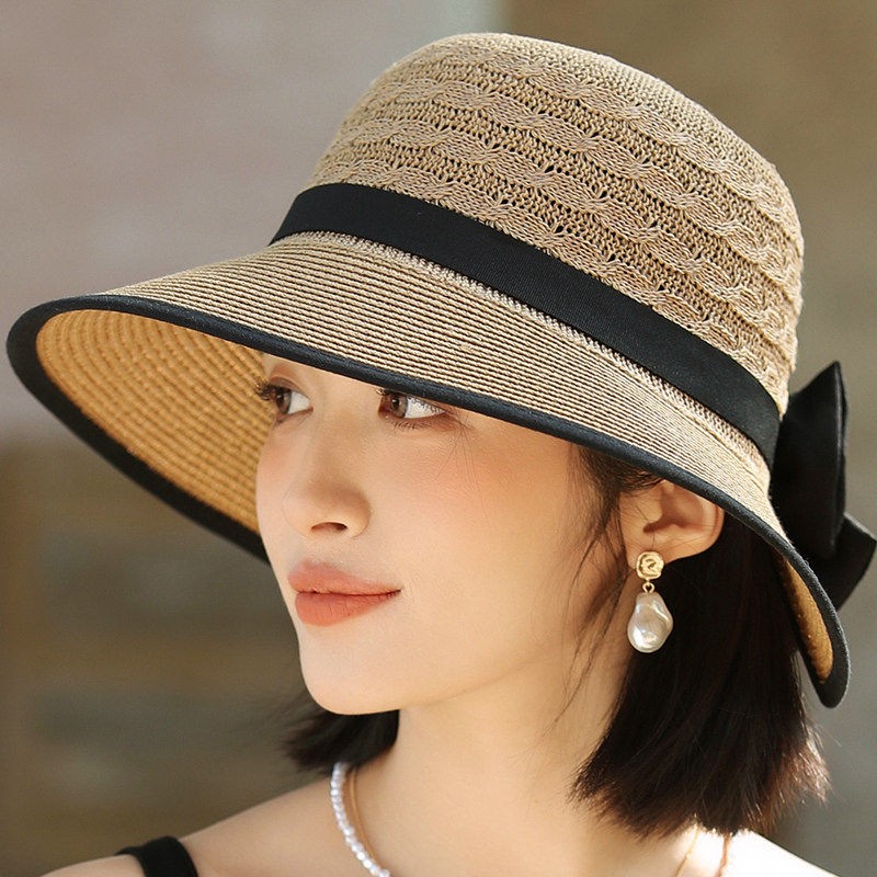 2026新夏季韩版潮大沿可折叠网顶透气遮阳防晒太阳帽沙滩草帽子女