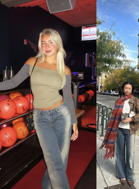 ed1k家黄泥蓝复古擦色洗水低腰无弹直筒牛仔裤 外贸尾货