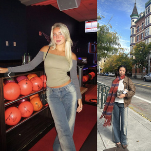 ed1k家黄泥蓝复古擦色洗水低腰无弹直筒牛仔裤 外贸尾货