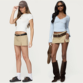 有内衬 edi家miu系百搭简约开衩西装 mini低腰短裙 外贸尾货