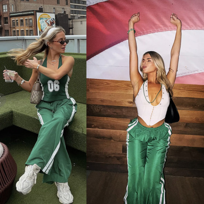 ed1k家夏季美式运动风侧边织带松紧腰休闲宽版直筒长裤 外贸尾货