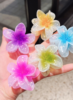 20246M透明闪粉发夹小号鸡蛋花抓夹女刘海侧边夹夹碎发