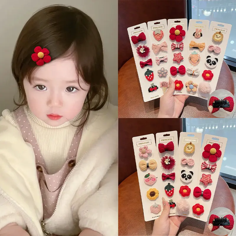 宝宝发夹全布包婴儿汗毛夹不伤发