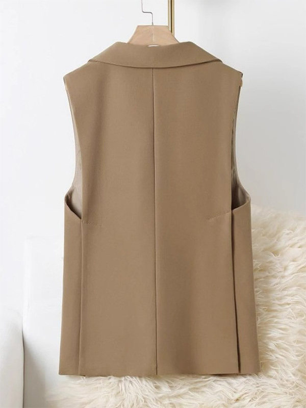 黑色西装马甲女春秋欧货新款宽松背心高级感外穿西服马夹坎肩上衣