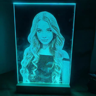 锤子玻璃画定制七夕惊喜纪念礼物情侣锤子画真人照片非遗琉璃画像