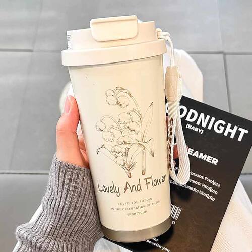 316不锈钢保温杯印logo陶瓷涂层车载吸管水杯随行咖啡杯刻字