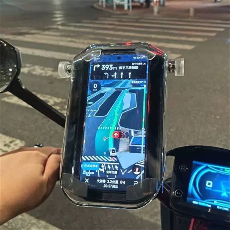 外卖骑手专用电动车手机支架减震防盗防雨防晒骑行防护盖罩可旋转