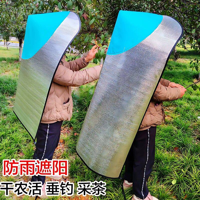 夏季干农活超长大号防晒隔热斗笠帽户外采茶摘花钓鱼遮阳挡雨披风