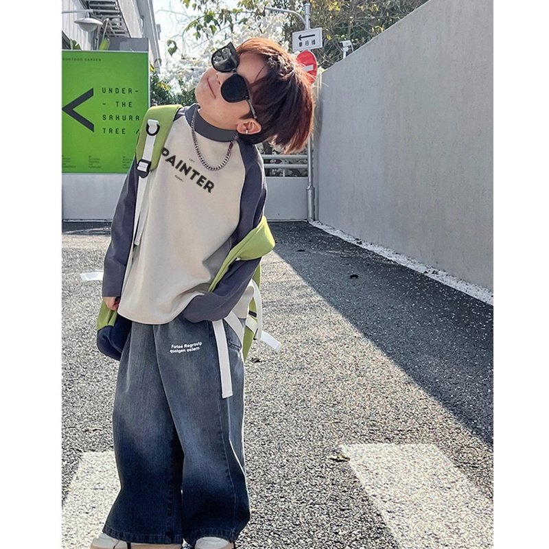 男童德绒半高领长袖T恤2025潮款痞帅童装中大童洋气字母印花上衣,童装/婴儿装/亲子装,卫衣/绒衫,淘宝优惠券,粉丝福利购,淘宝优惠卷