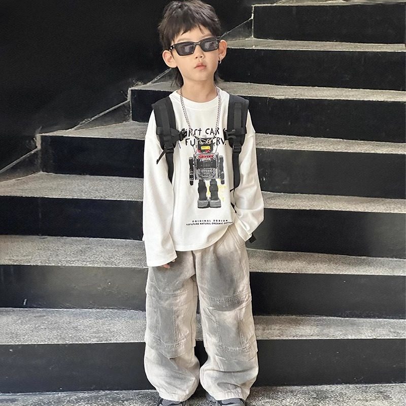 男童秋装纯棉T恤儿童长袖打底衫2025秋装男孩韩版百搭上衣痞帅潮,童装/婴儿装/亲子装,T恤,淘宝优惠券,粉丝福利购,淘宝优惠卷