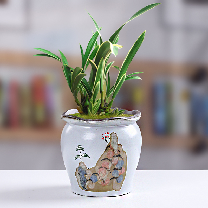 陶瓷手绘特价透气小老桩清仓花盆