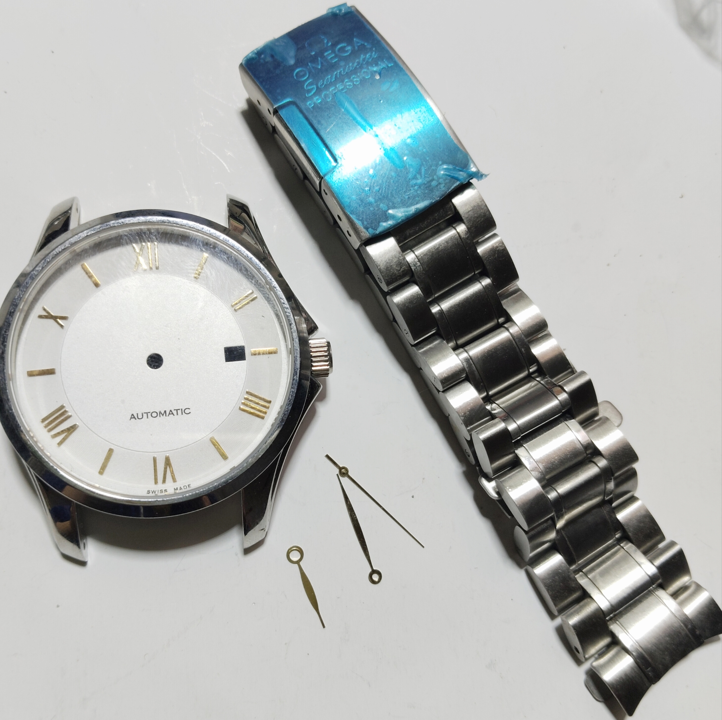 代欧经典谍飞钢壳2824 2836机40毫米表蓝宝玻璃双透表壳手表配件