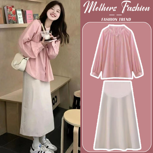 孕妇连衣裙套装春秋2025新穿到生