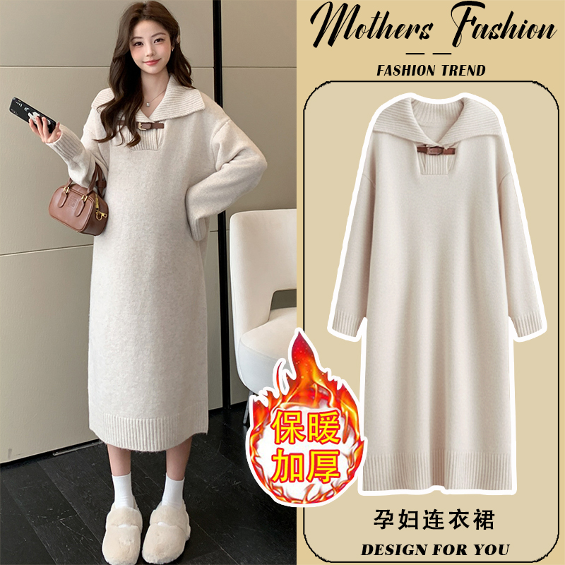 孕妇连衣裙秋冬季2025新款韩版