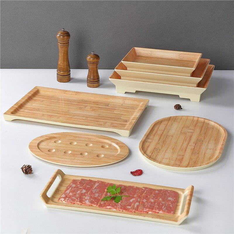 密胺餐具木纹创意盘子商用长方形烤肉火锅仿瓷塑料牛肉盘子餐盘,餐饮具,盘,淘宝优惠券,粉丝福利购,淘宝优惠卷