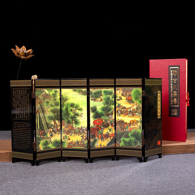 迷你新中式装饰手工艺送老小屏风