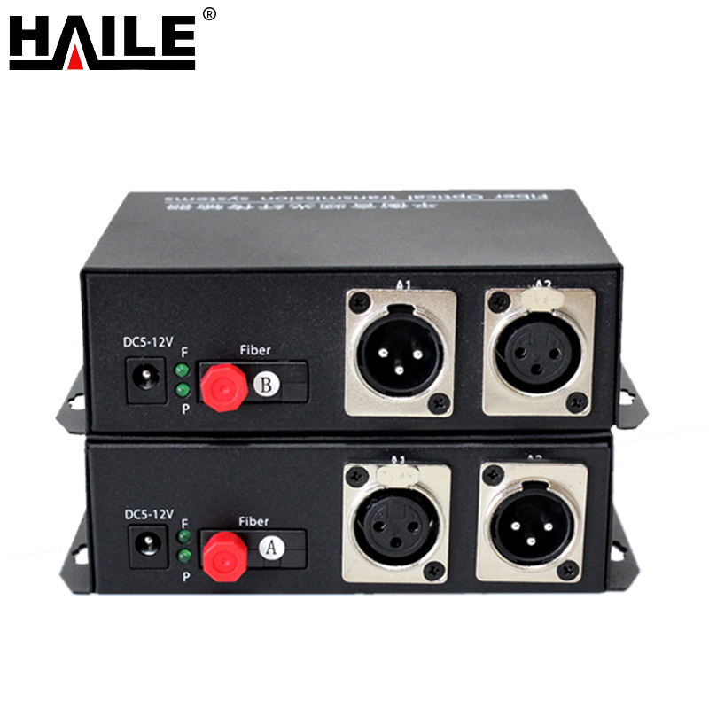 HAILE平衡双向音频光端机 1路 FC接口 单模单纤 卡侬头广播级音频转接器HT-1KN-T/RF
