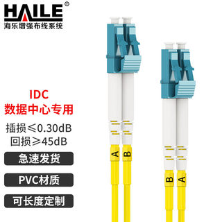 海乐（Haile）电信级单模万兆光纤跳线 单模双芯Φ2.0（LC-LC，9/125）光纤线尾纤跳纤 HJ-2LC-LC-S