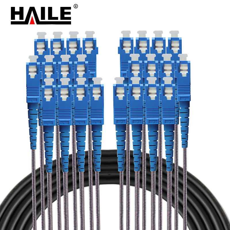 HAILE 室外单模12芯铠装野战光缆 12SC-SC-SY20米/条