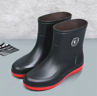 耐磨短筒水鞋 雨鞋 工作胶鞋 防水防滑加厚厨房套鞋 加绒雨靴 男时尚