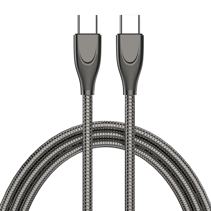 德洛仕適用蘋果iphone手機PD快充數(shù)據(jù)線防寵物貓狗兔子啃咬斷不銹鋼絲鋅合金屬lighting軟管充電線usb轉(zhuǎn)typec