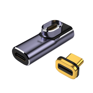 Typec磁吸USB4转接头24pin弯头PD快充140W适用于苹果华为荣耀小米笔记本Macbook充电40Gbps雷雳4雷电3数据线