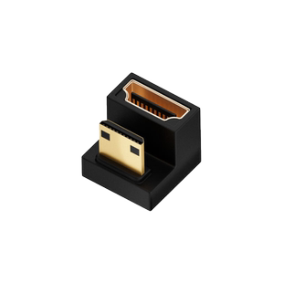 Mini HDMI转标准HDMI线转接头U型弯头平板相机连电视投影仪显示器