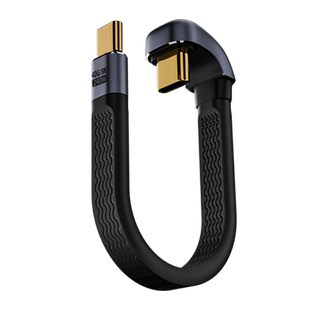 Typec数据线弯头USB3.2Gen2公对公转母USB4全功能8K延长软扁超短板线40G高速PD240W快充电固态移动硬盘连接线